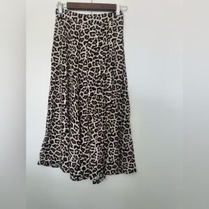 H&M Leopard Print Midi Skirt Size 2
